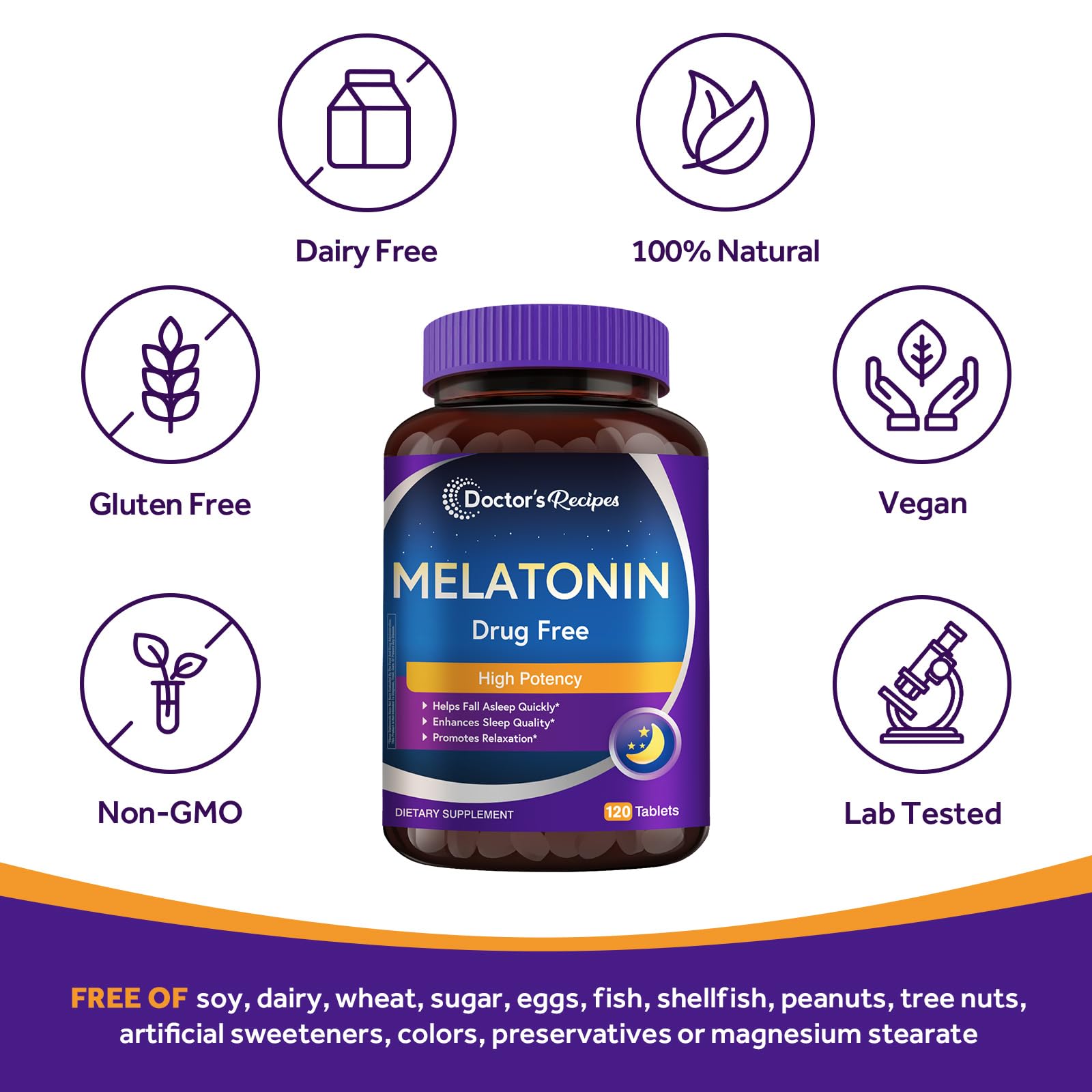 Melatonina 10 mg, vegano y sin gluten de Recetas del Médico.