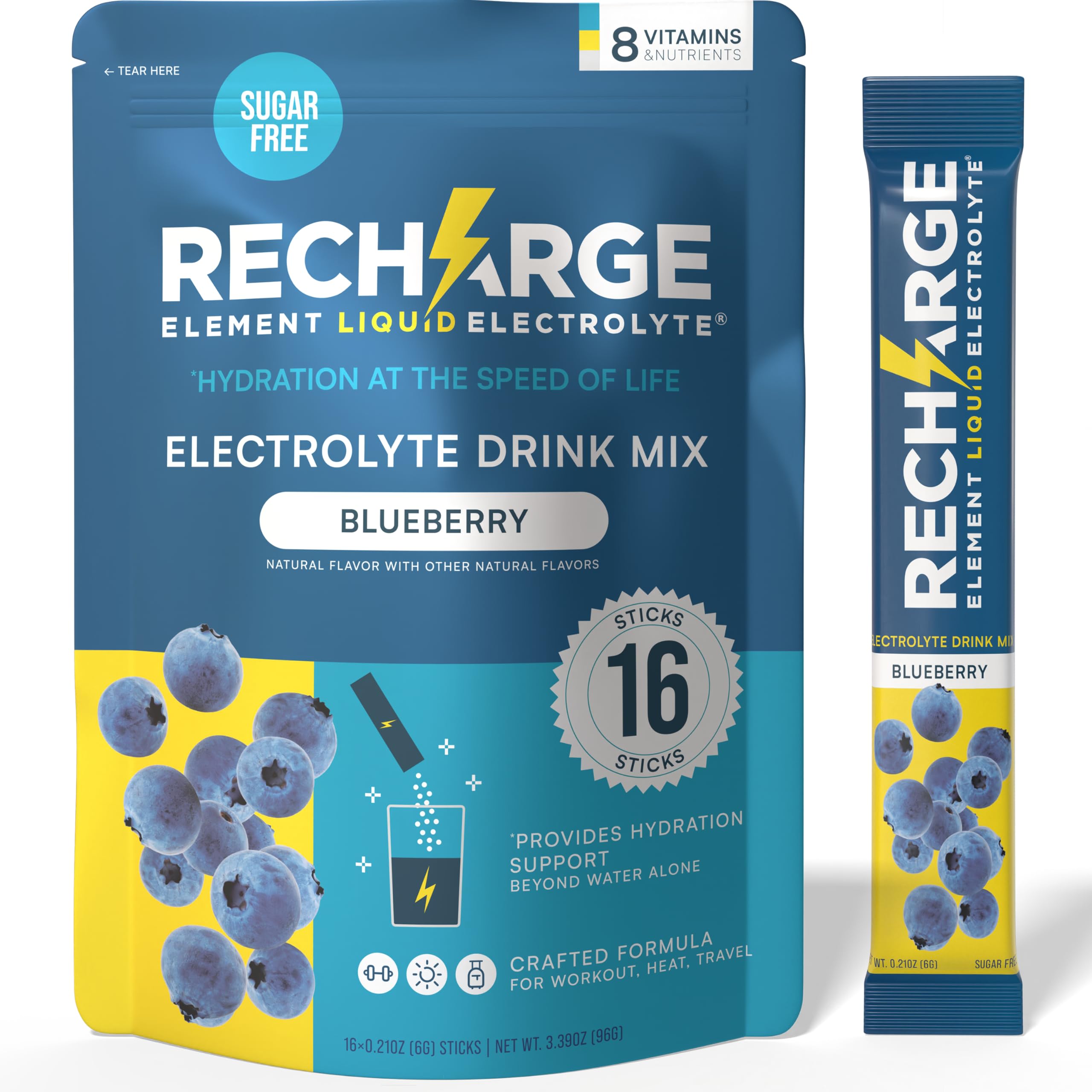 Recharge Element en paquetes-stick de 16 oz para hidratación rápida