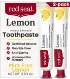 Red Seal pasta dientes limon sin fluoruro, aroma cítrico para cepillado diario