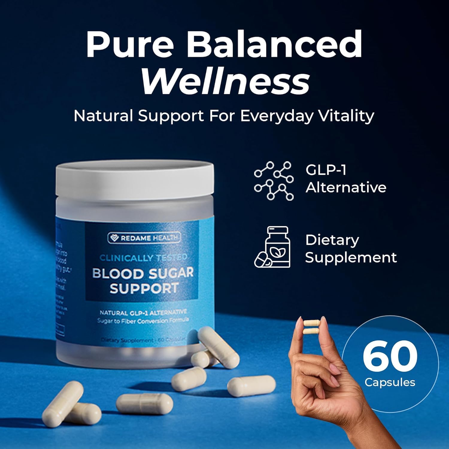 Redame Health Suplemento mezcla vegetal prebiótica para bienestar digestivo.