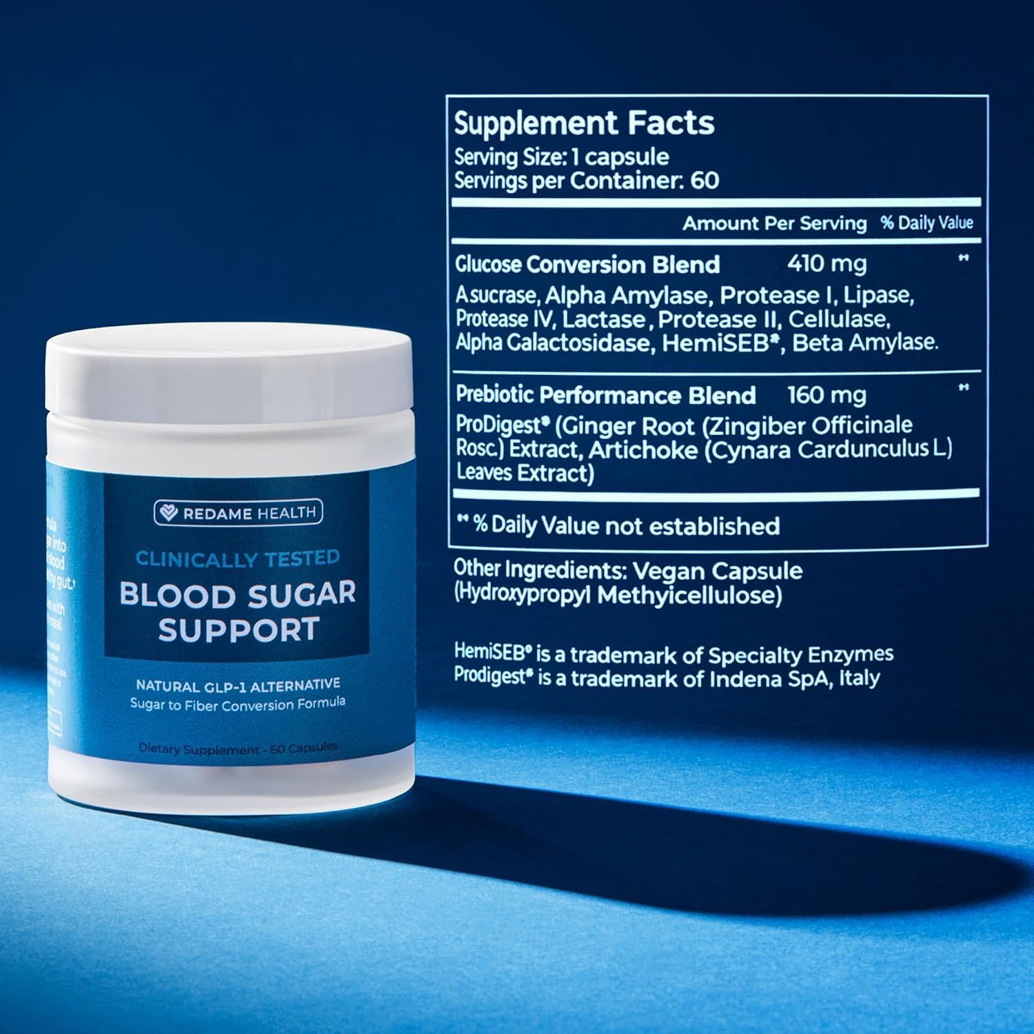 Redame Health Suplemento prebiótico con alcachofa para microbiota intestinal equilibrada y digestión fluida.
