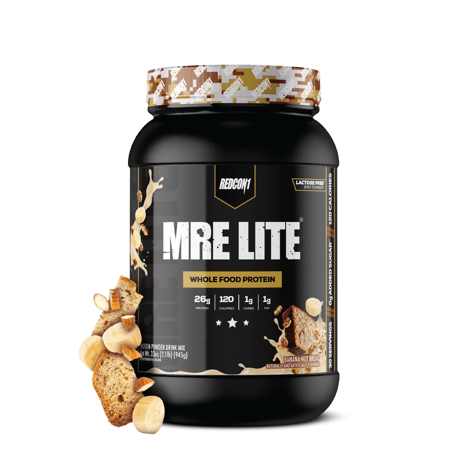 REDCON1 MRE LITE en envase pan de plátano y nuez, desayuno rápido y completo