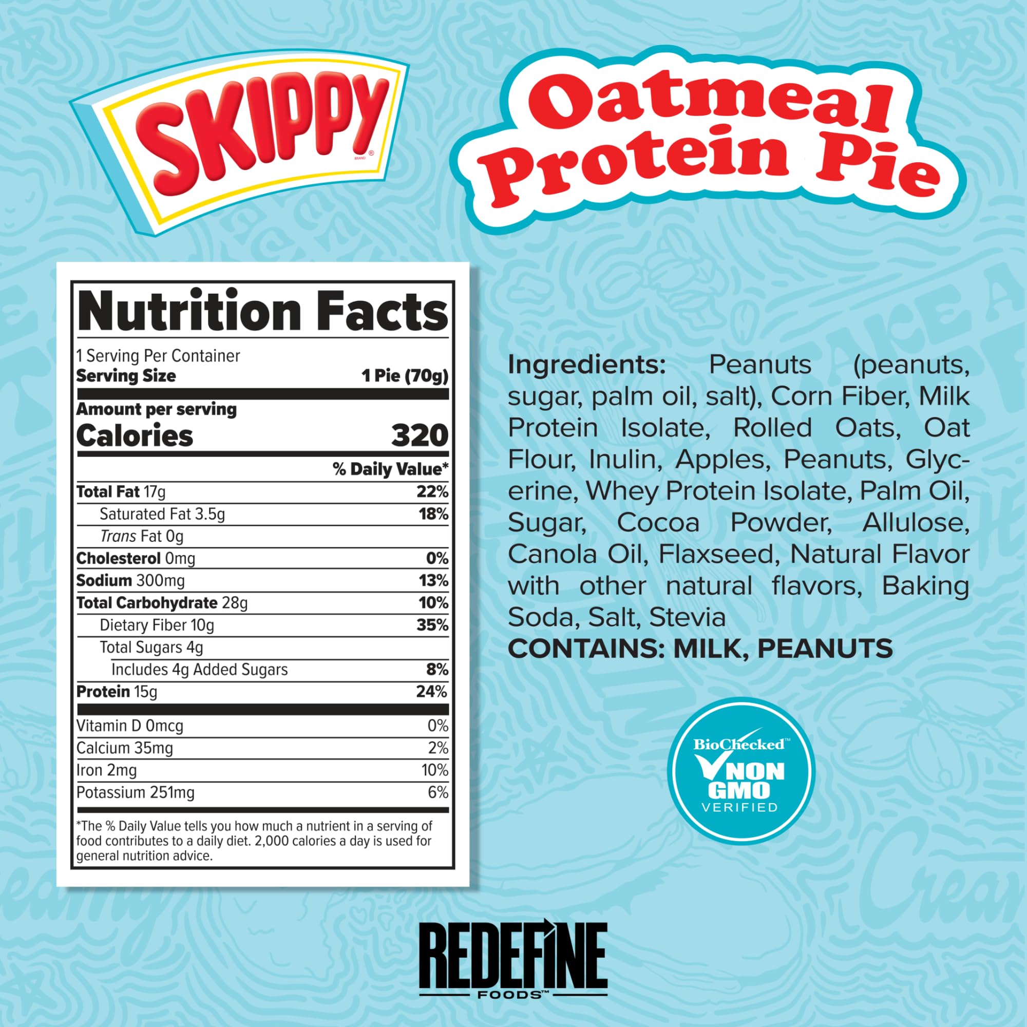 REDEFINE proteina avena, porcion individual ideal para snack