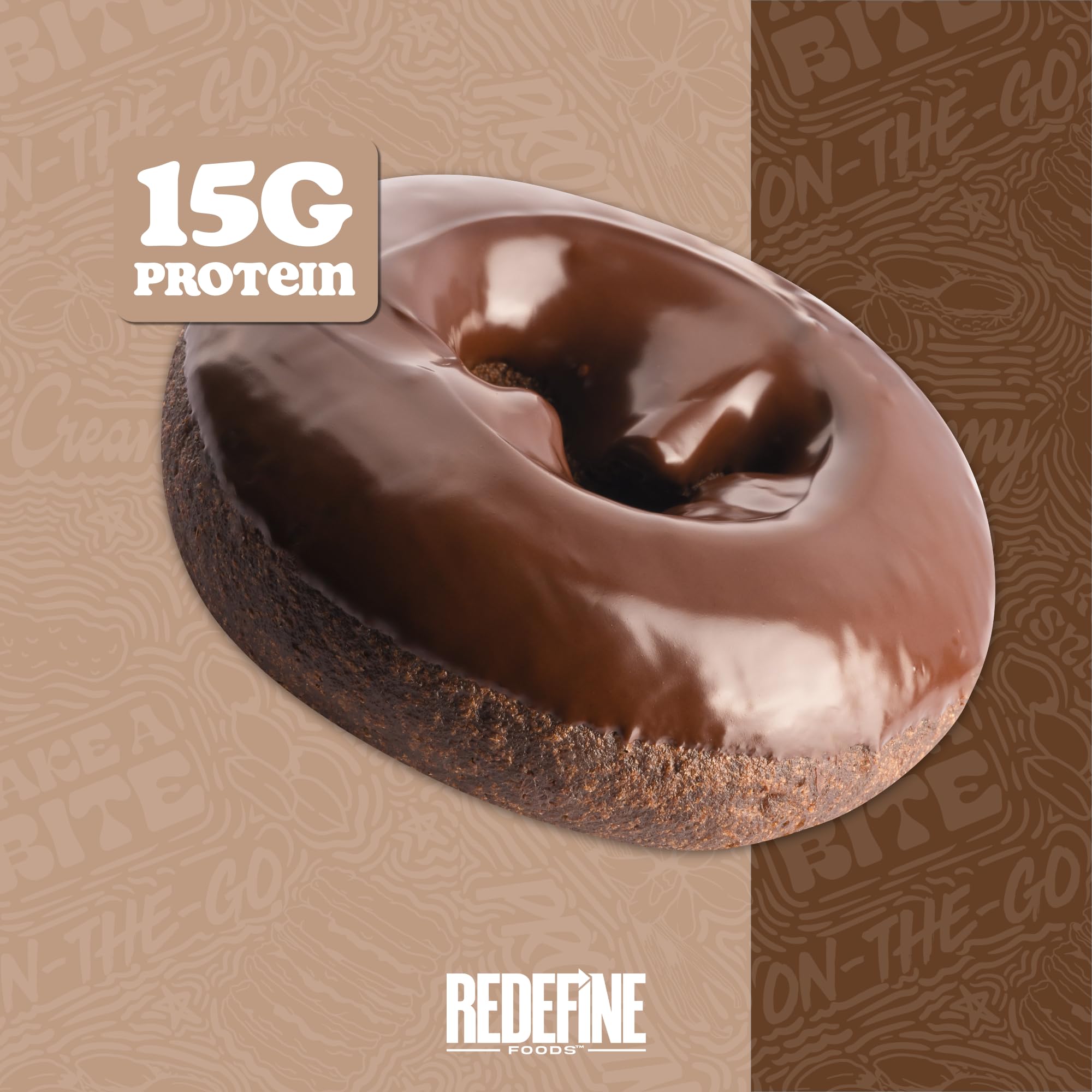 REDEFINE Donut chocolate 15 g de proteína por porción para tu merienda
