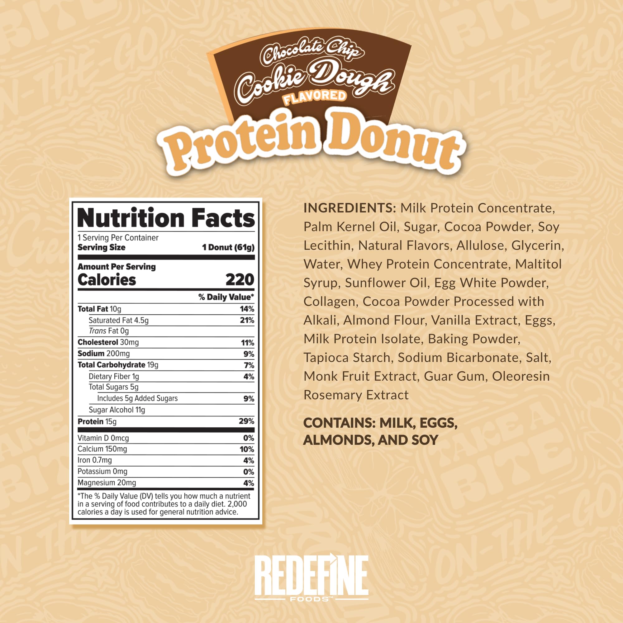 Dona proteica REDEFINE, porciones individuales para comer en cualquier momento