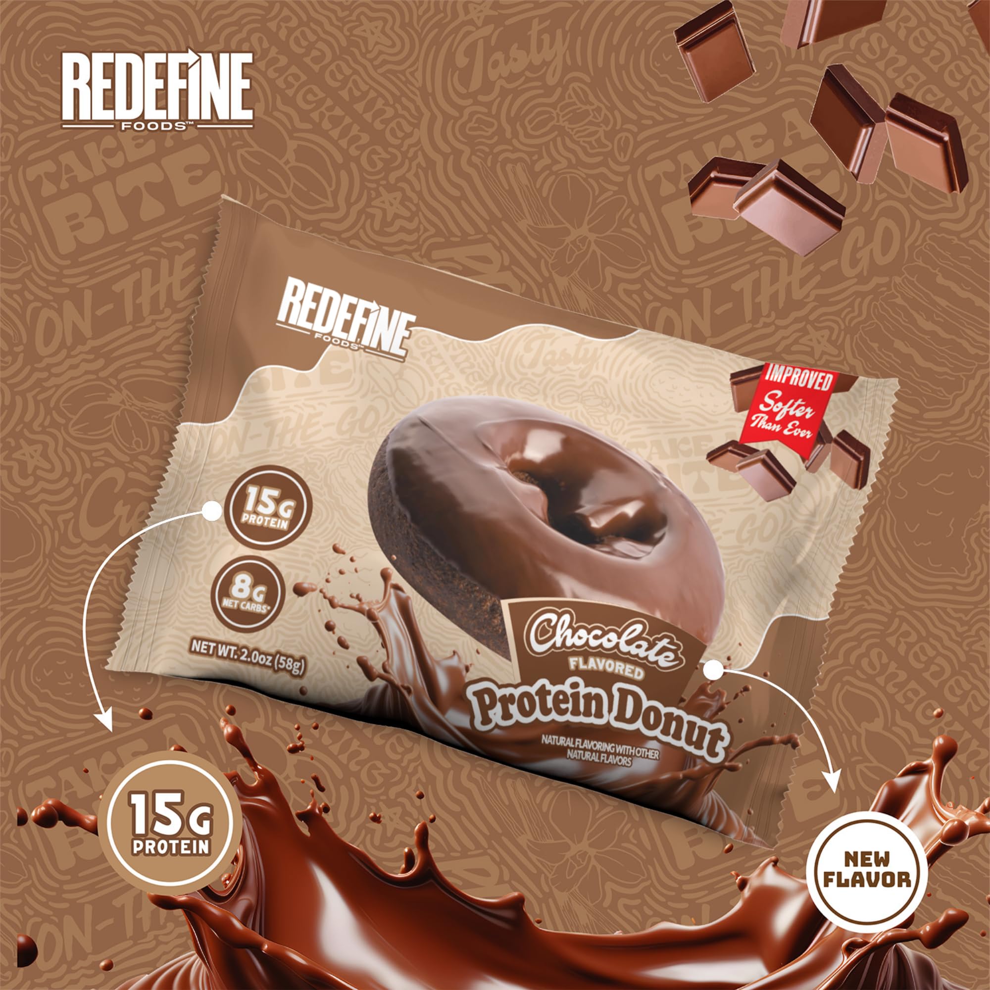 REDEFINE Donut chocolate merienda portátil para llevar a cualquier lugar