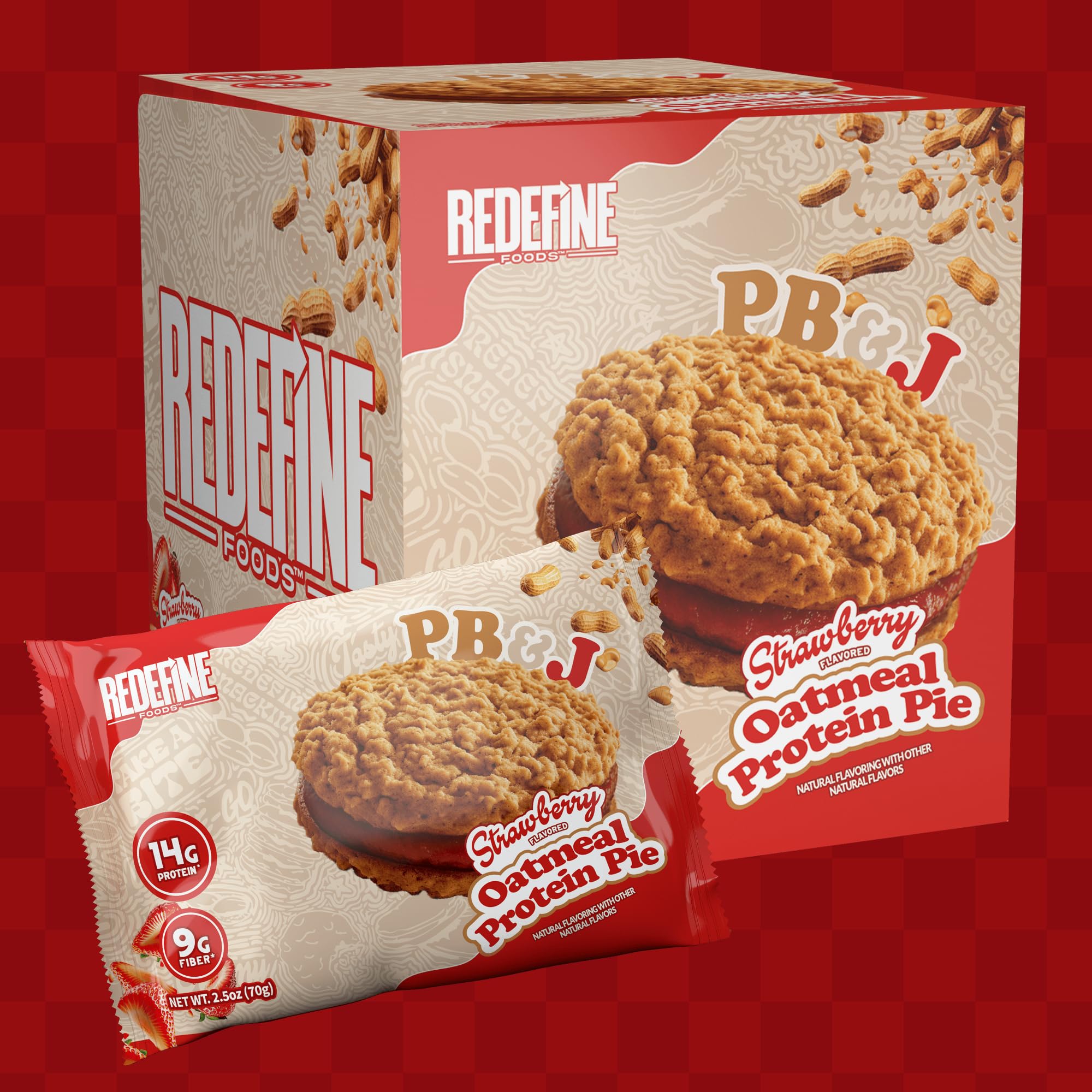 REDEFINE Oatmeal Protein Pie, cada porción aporta 14 g de proteína para energía sostenida.