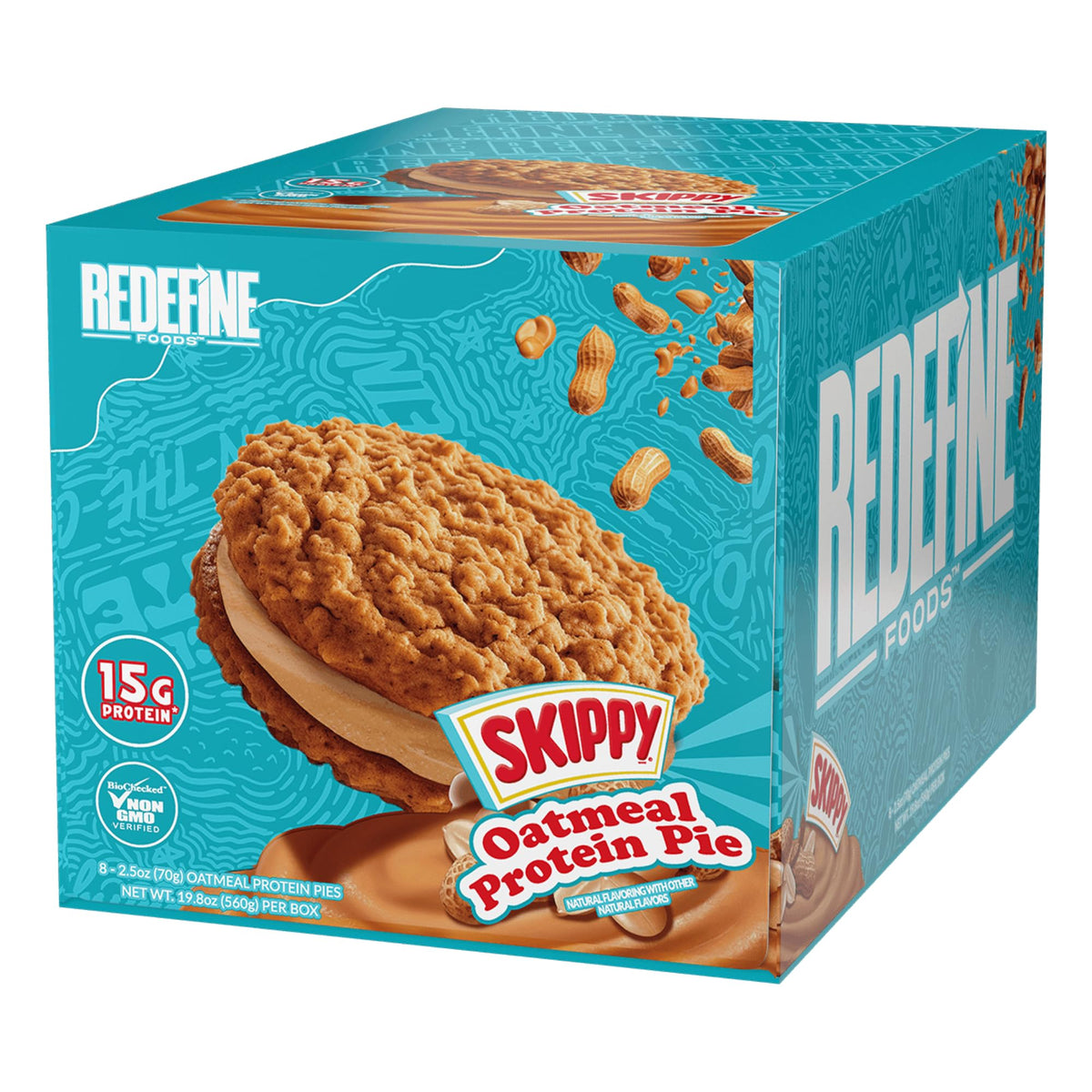 REDEFINE Oatmeal Protein Pie con SKIPPY, textura cremosa y snack proteico para la merienda