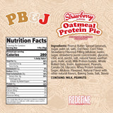 REDEFINE Oatmeal Protein Pie PB&J, detalle de sabor PB y jelly para disfrutar en cualquier momento.