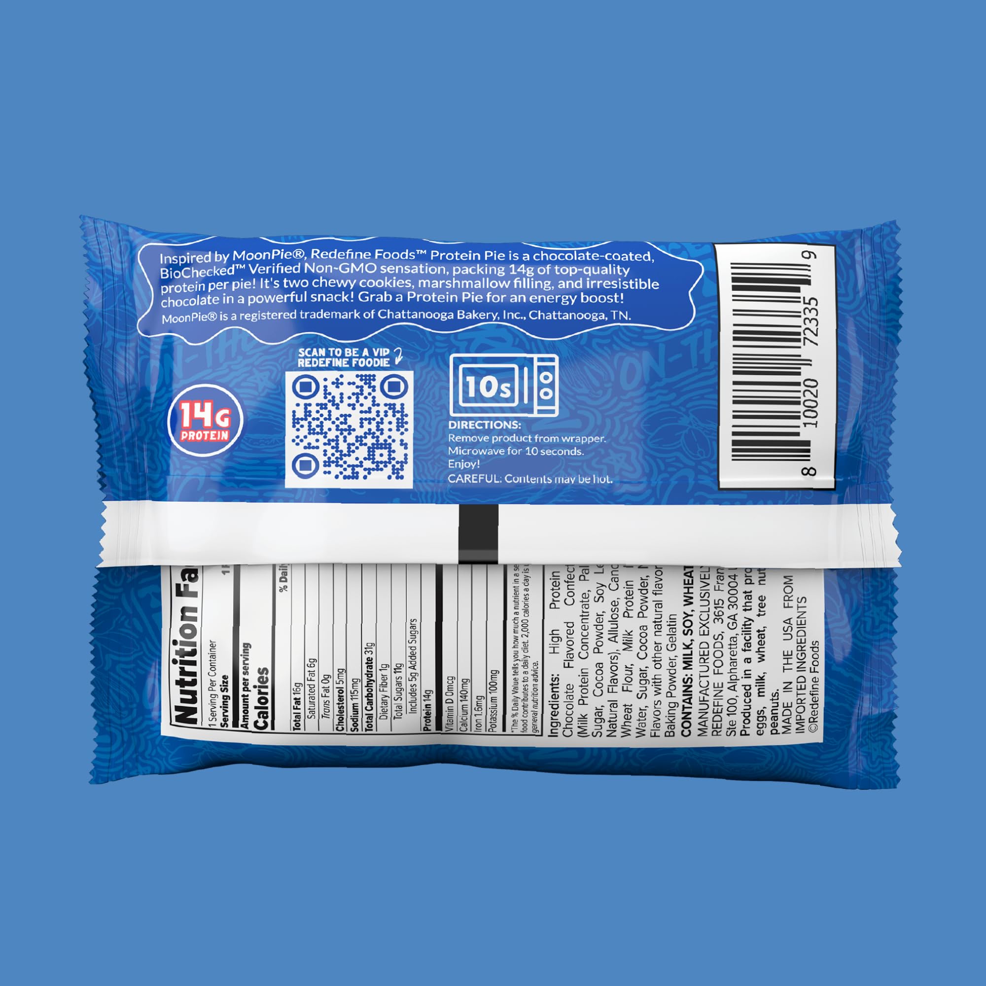 REDEFINE Protein Pie MoonPie chocolate, relleno marshmallow suave para merienda agradable