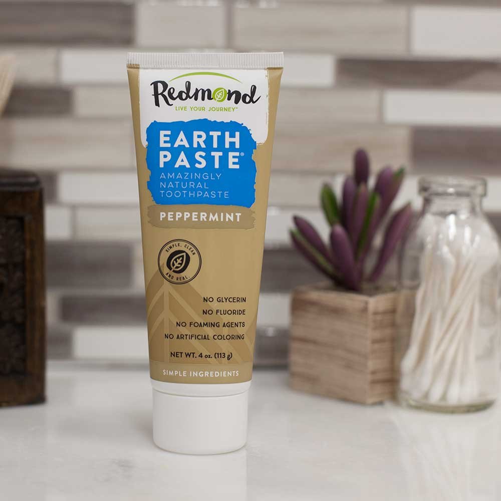 REDMOND Earthpaste, paquete de 3 tubos, menta para uso familiar sin fluoruro