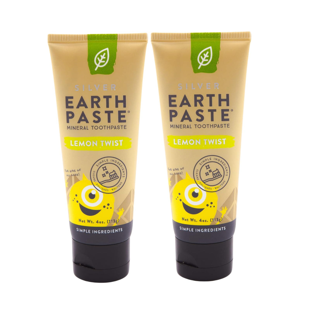 Earthpaste Redmond, tubo de 4 oz Lemon Twist para limpieza fresca y cítrica.