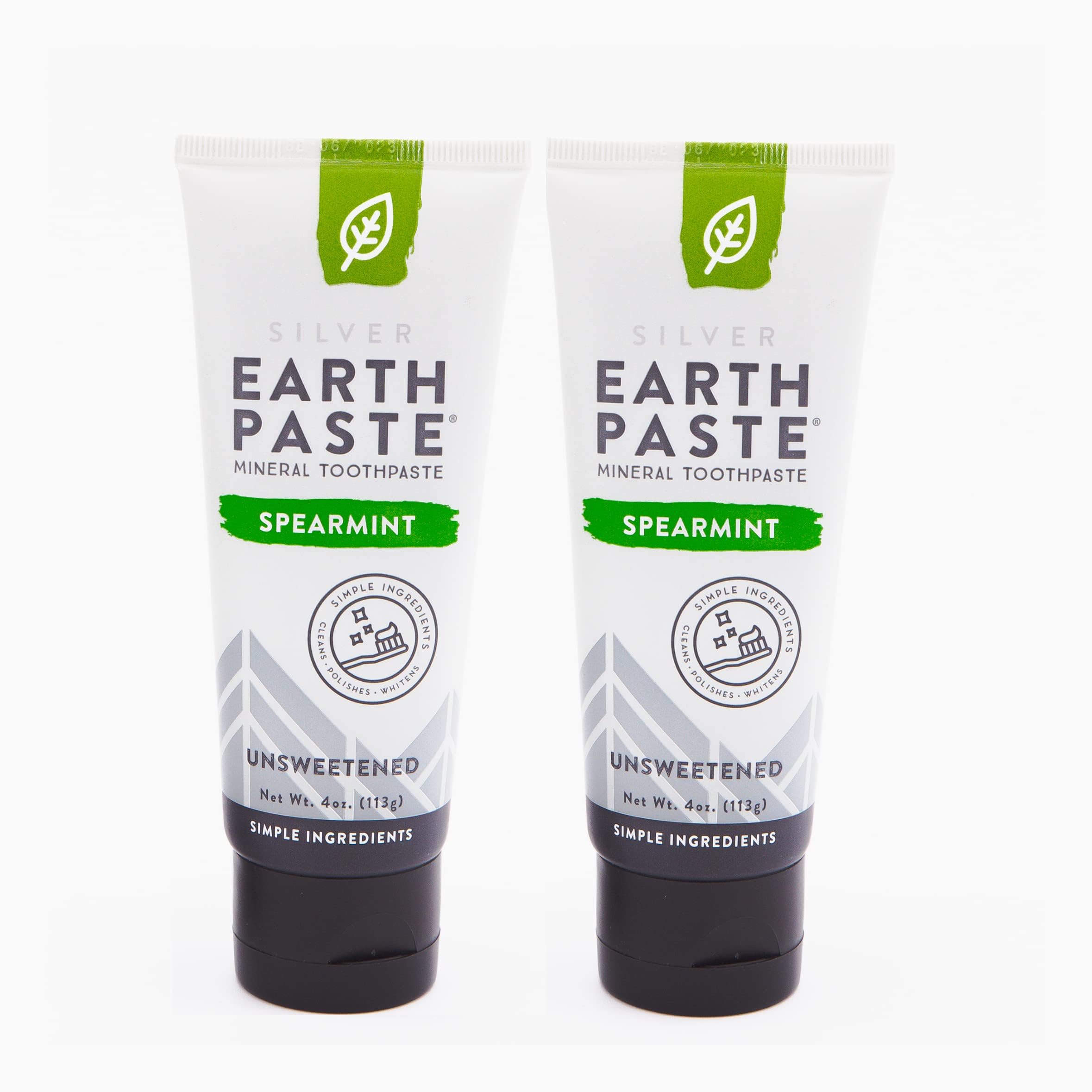 Redmond Earthpaste, tubo de menta sin endulcorantes, limpieza natural y suave.