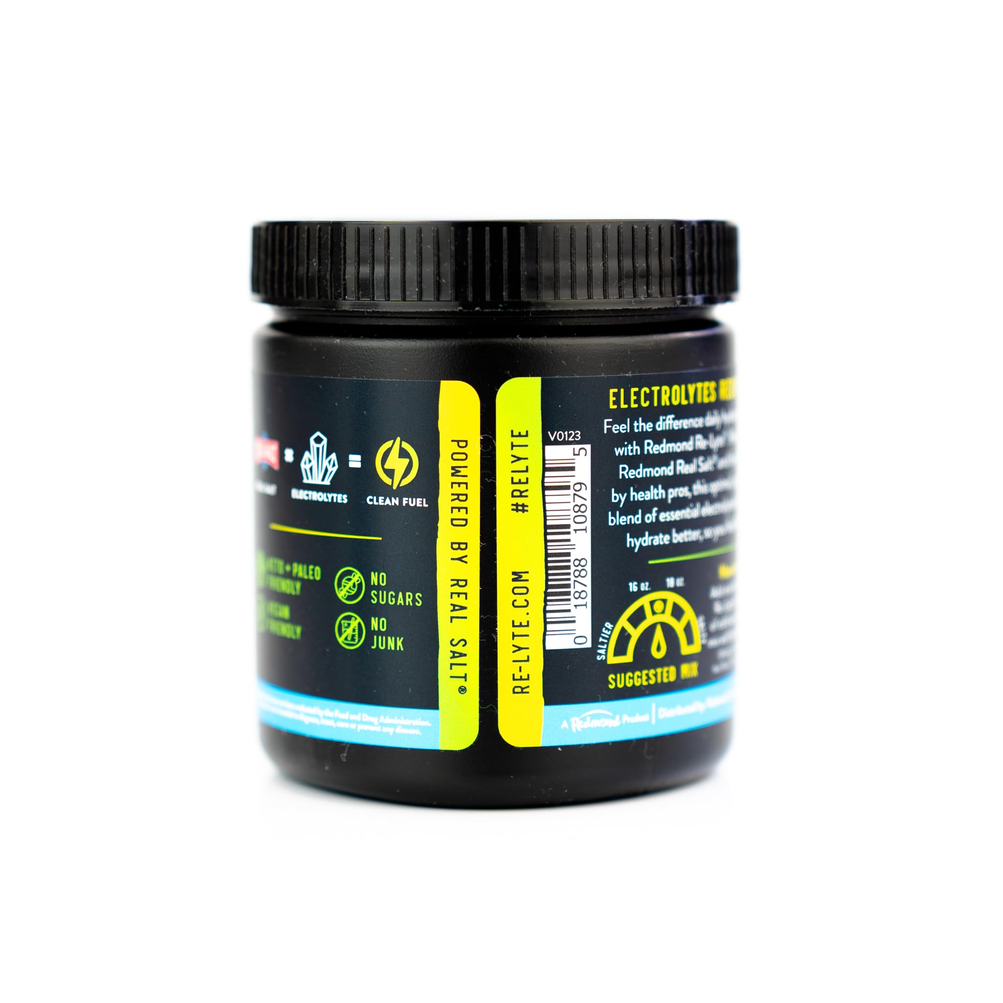REDMOND Re-Lyte disolviéndose en agua, sabor refrescante, ideal para sesiones de ejercicio.