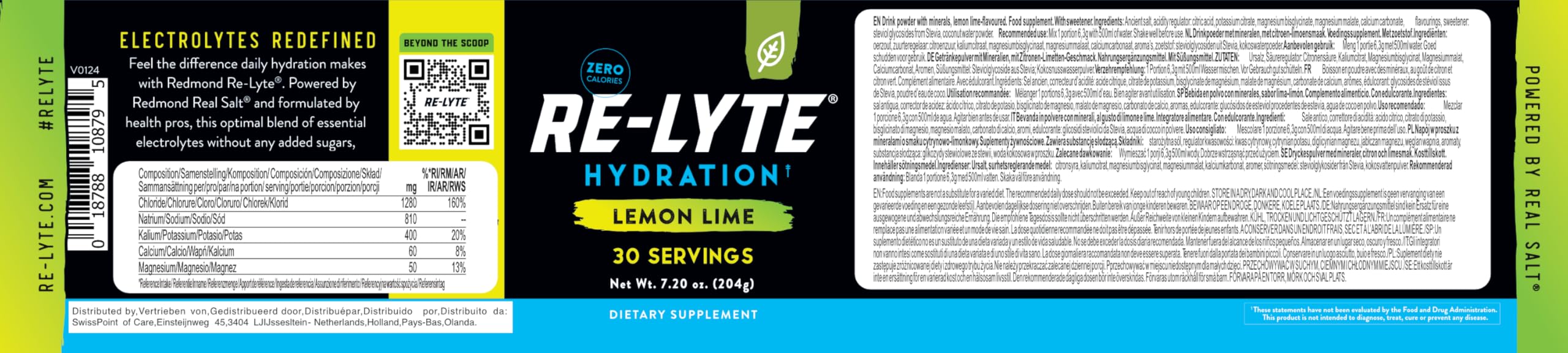 REDMOND Re-Lyte, etiqueta detallada y sabor suave, con electrolitos para recuperación ligera.