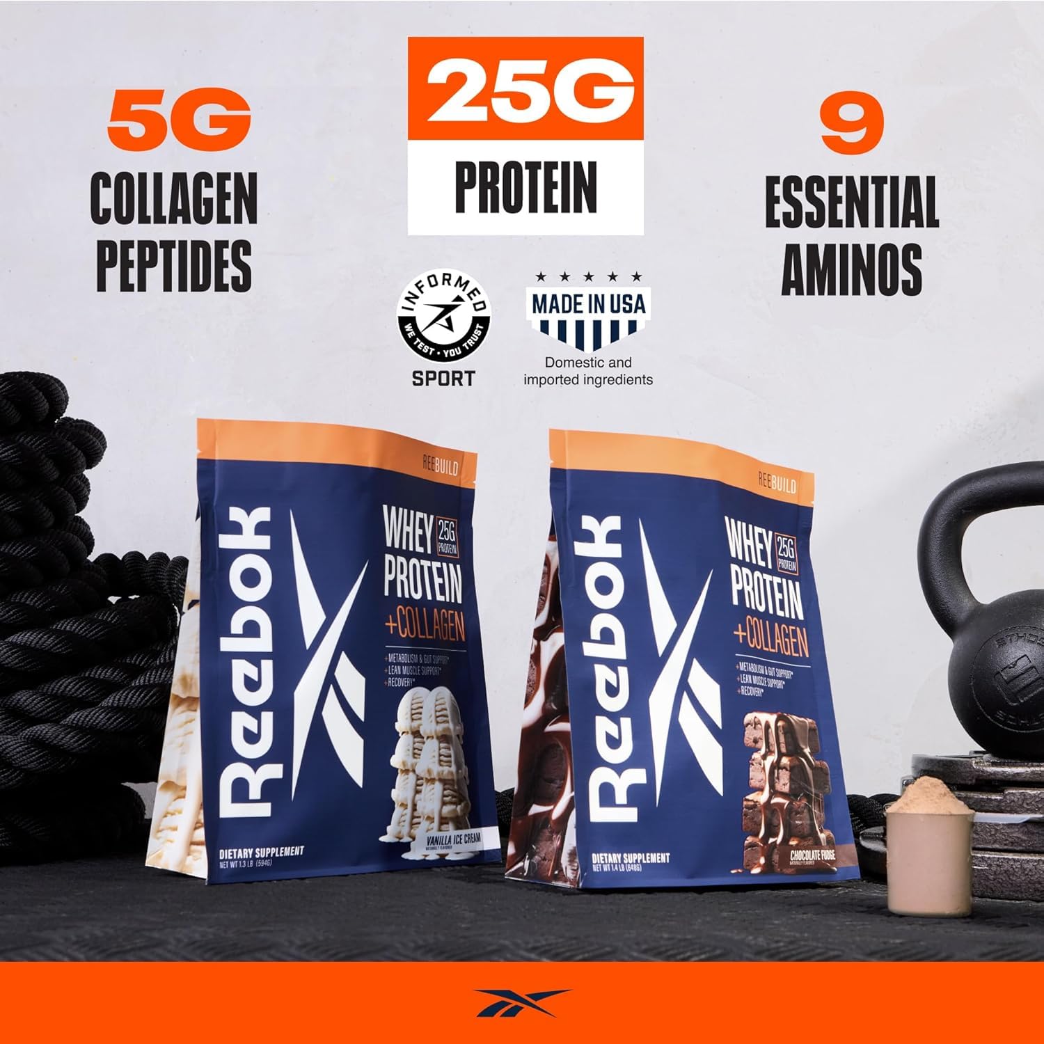 Reebok REEBUILD batido cremoso listo para entrenamiento post esfuerzo