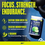 Reebok REEenergize polvo disuelto en bebida para mayor resistencia durante la sesión.