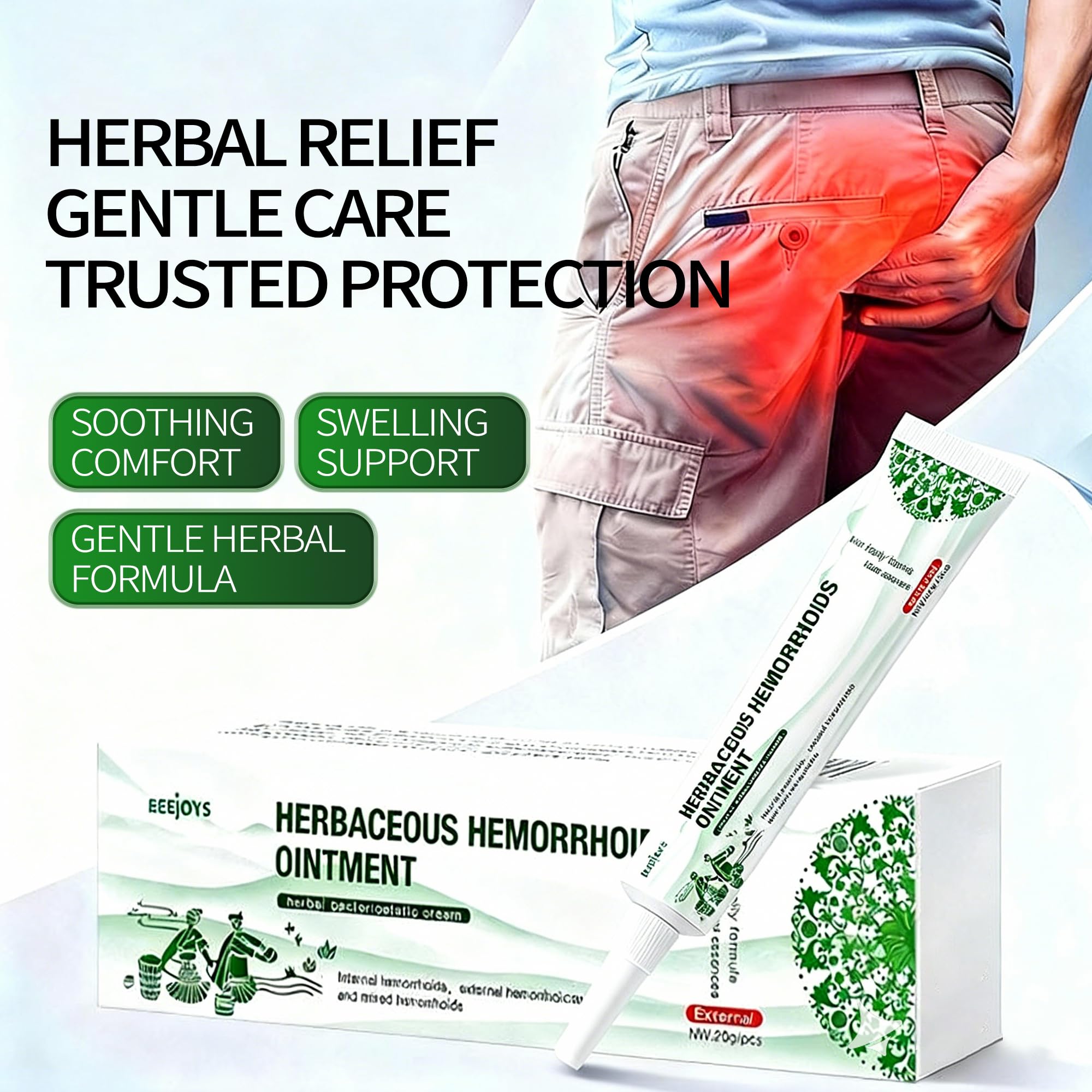 Reejoys crema-hemorroides-textura-cremosa se absorbe fácilmente para uso diario.