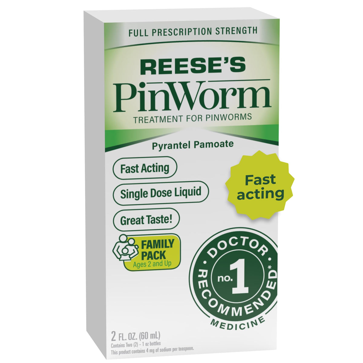REESE'S PINWORM, frasco 2 oz con taza medidora para dosificación fácil.