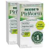 Reese's Pinworm: botella de medicina para alivio potencial de lombrices intestinales.