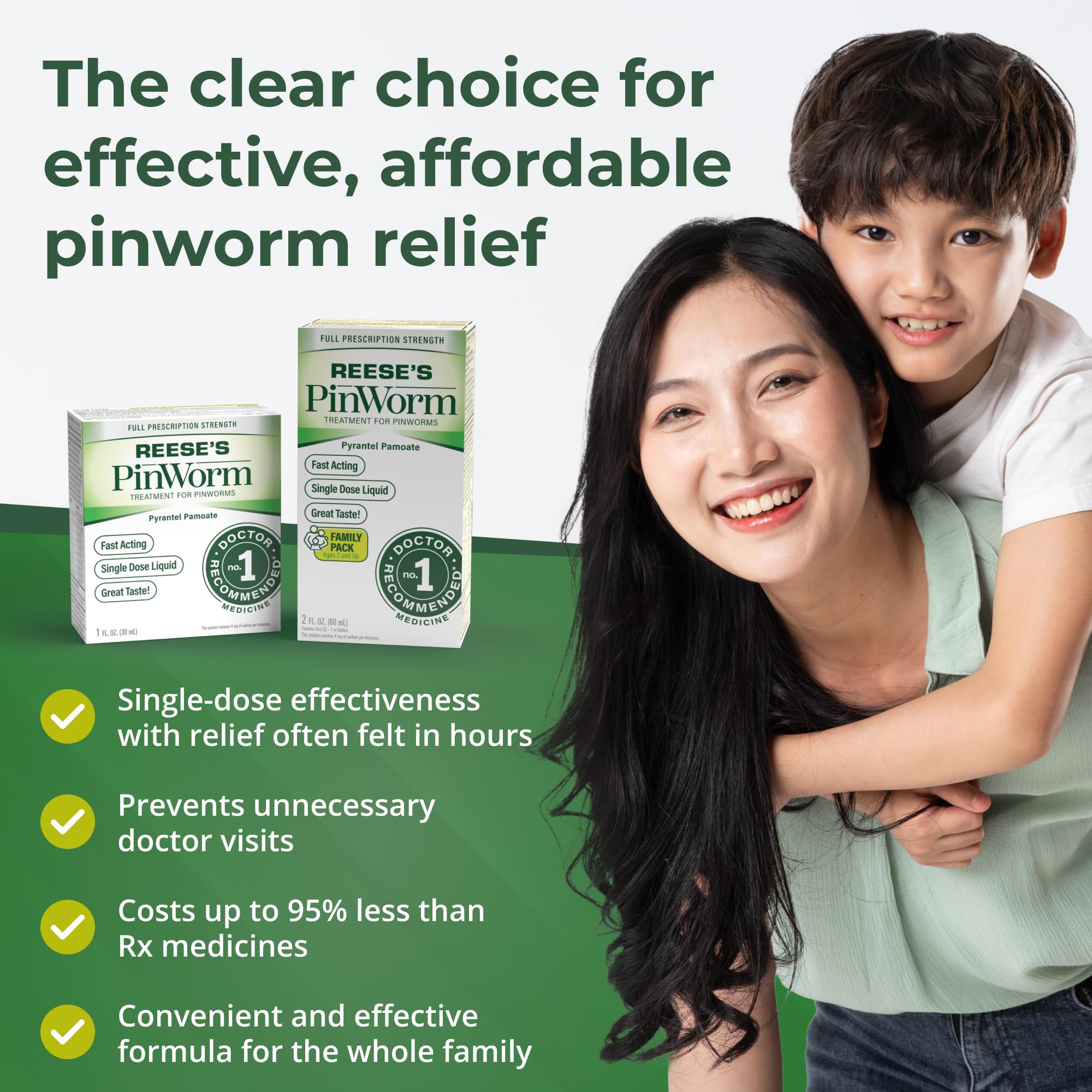 REESE'S PINWORM, etiqueta de ingredientes, presenta información clara para uso seguro.