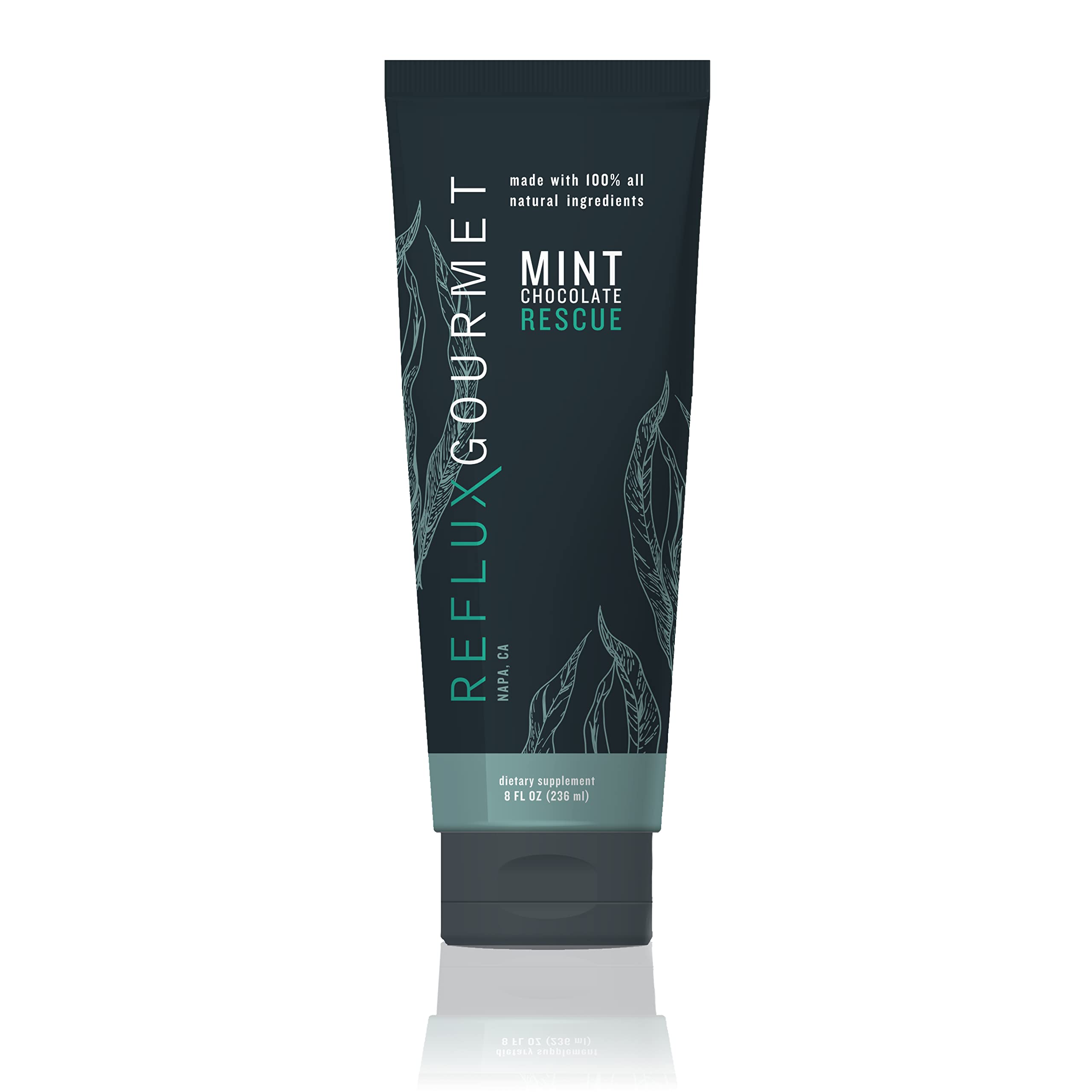 REFLUX GOURMET Rescate Menta Chocolate, botella lista para uso diario tras comidas.