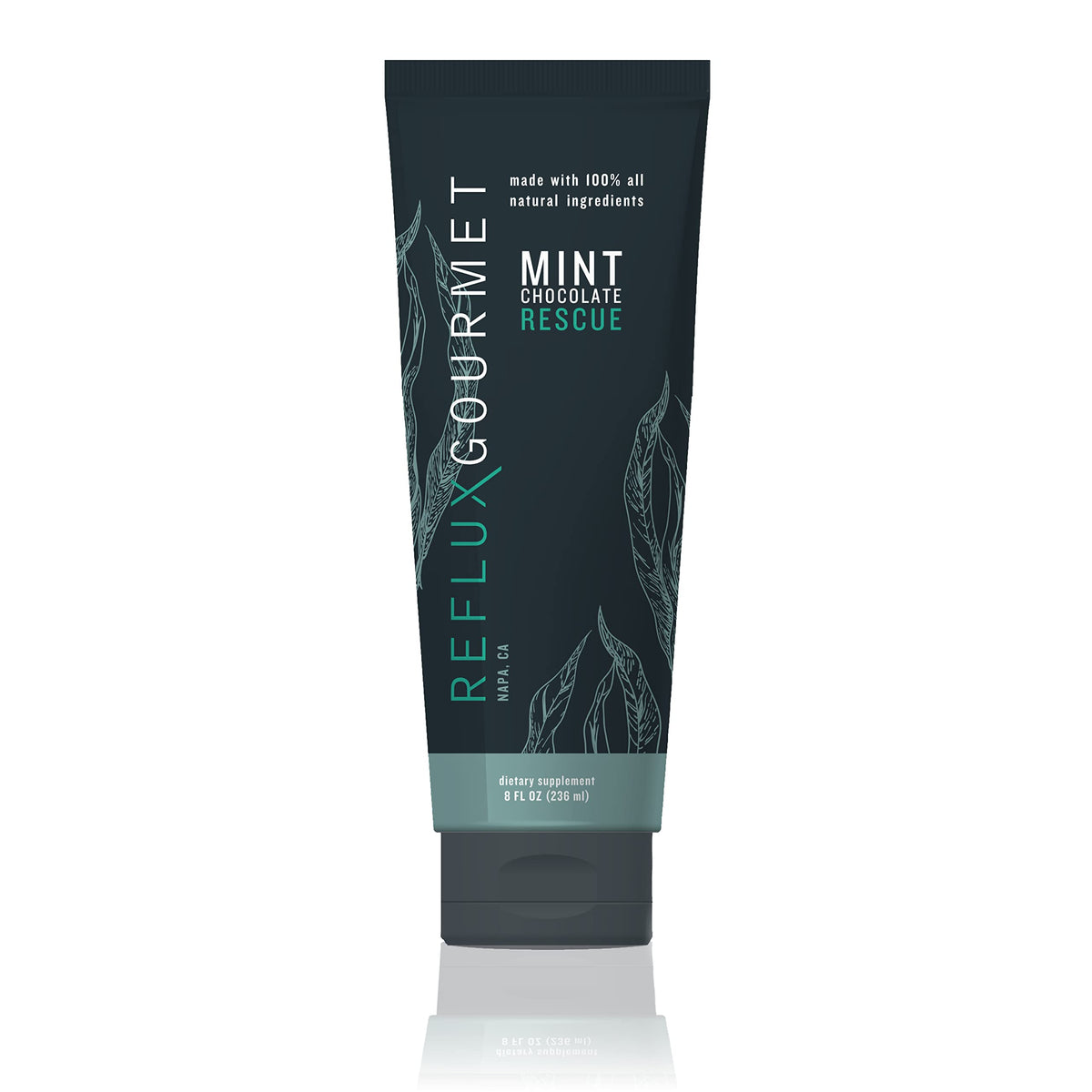 REFLUX GOURMET Rescate Menta Chocolate, botella lista para uso diario tras comidas.
