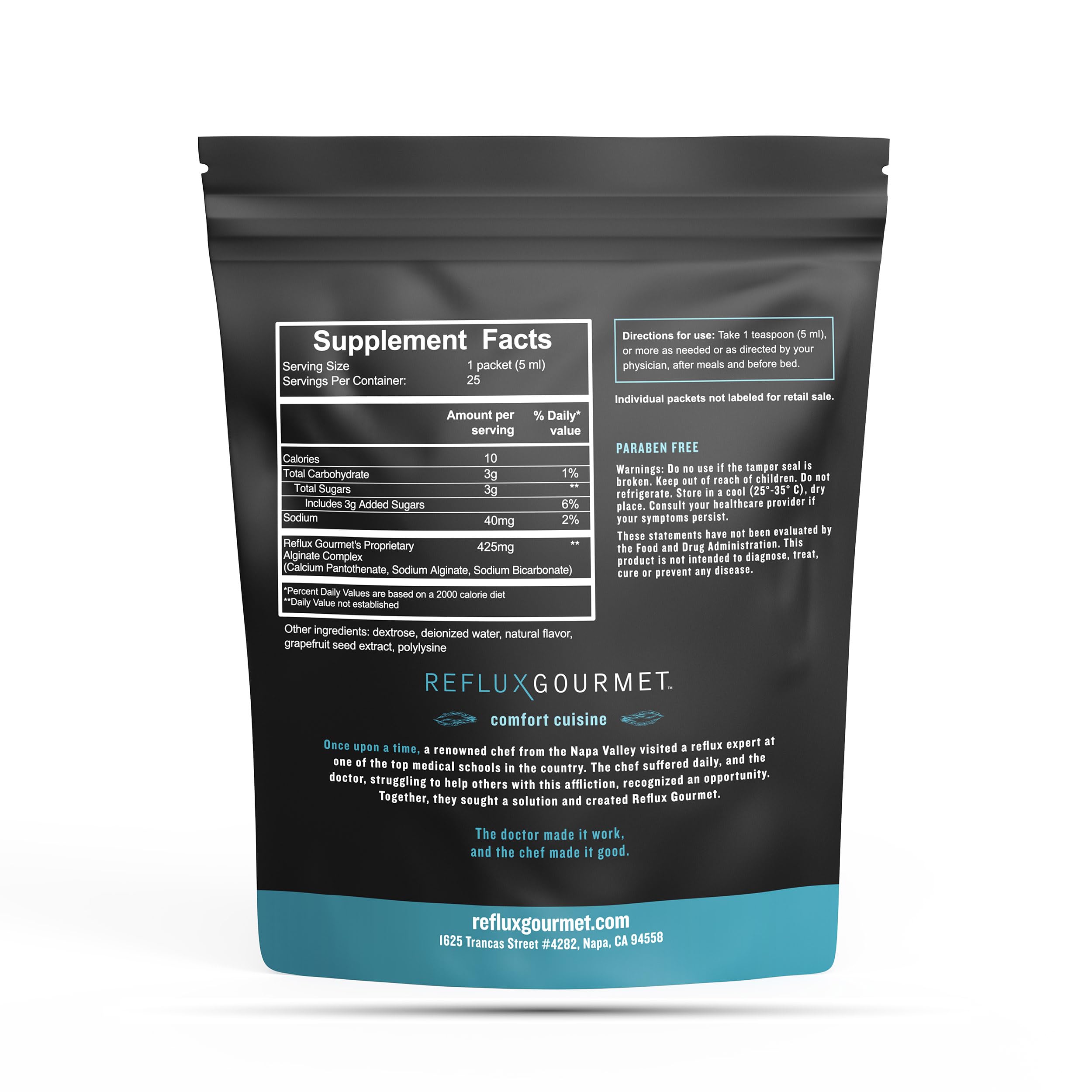 REFLUX GOURMET Rescue sobres vainilla-caramel: sabor suave para el día a día.