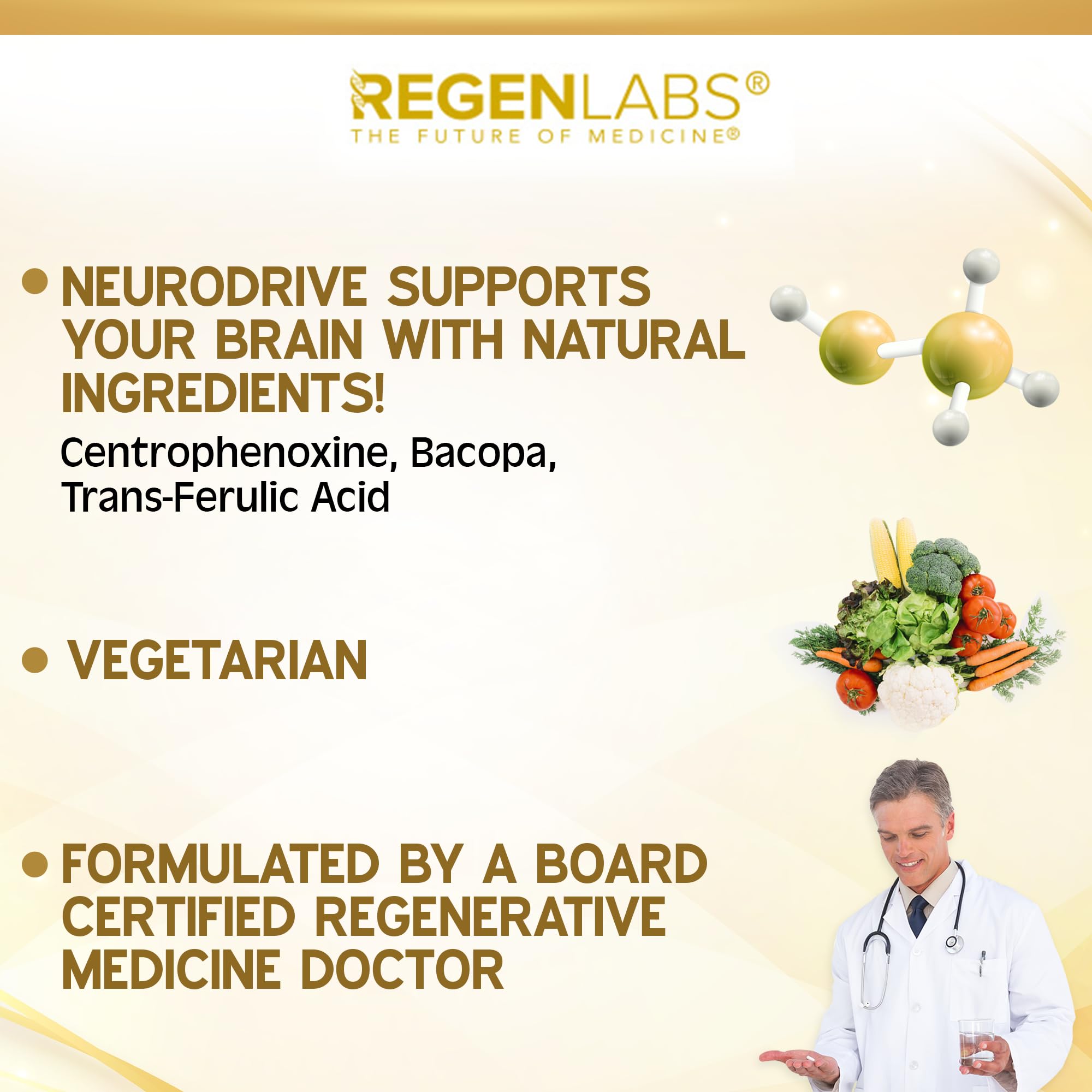 Regen Labs NeuroDrive, ingredientes clave que respaldan función cognitiva