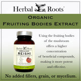Reishi orgánico certificado USDA, calidad respaldada por Herbal Roots.