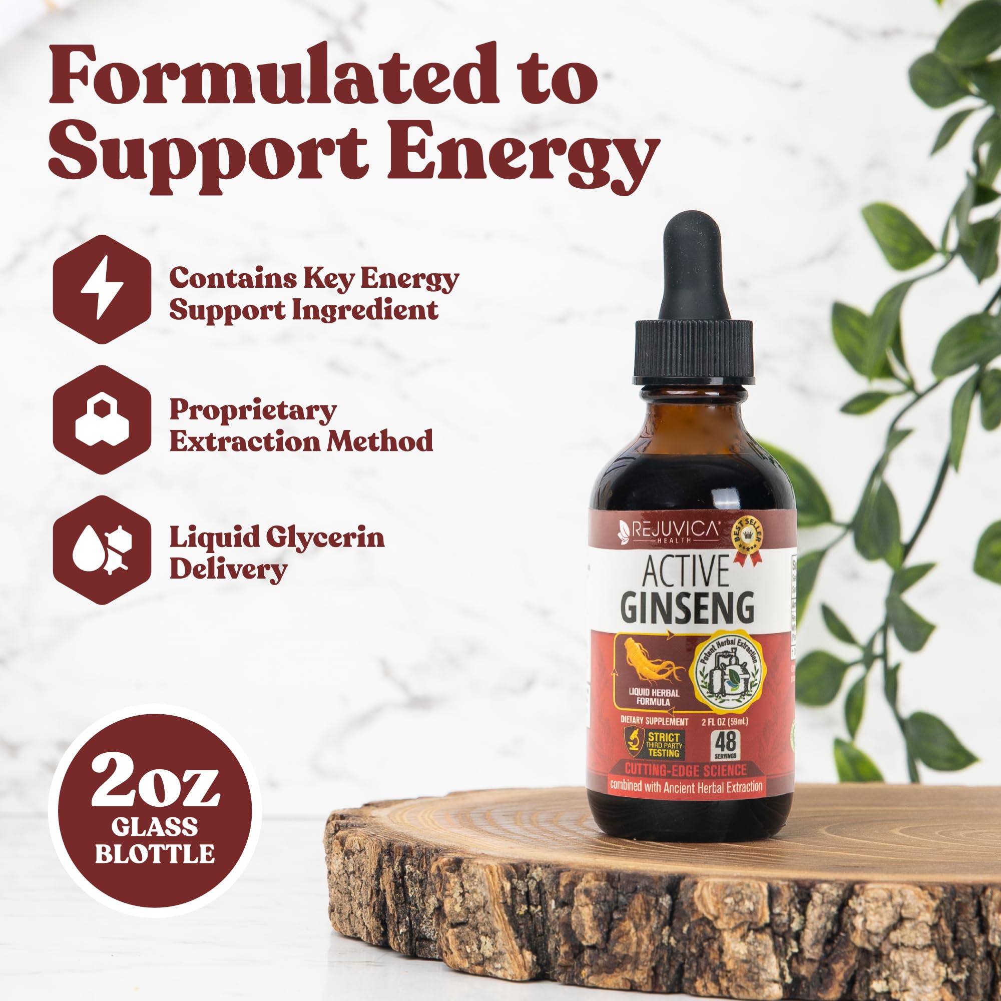 Rejuvica Active Ginseng: cuentagotas para dosis rápida sin agua.