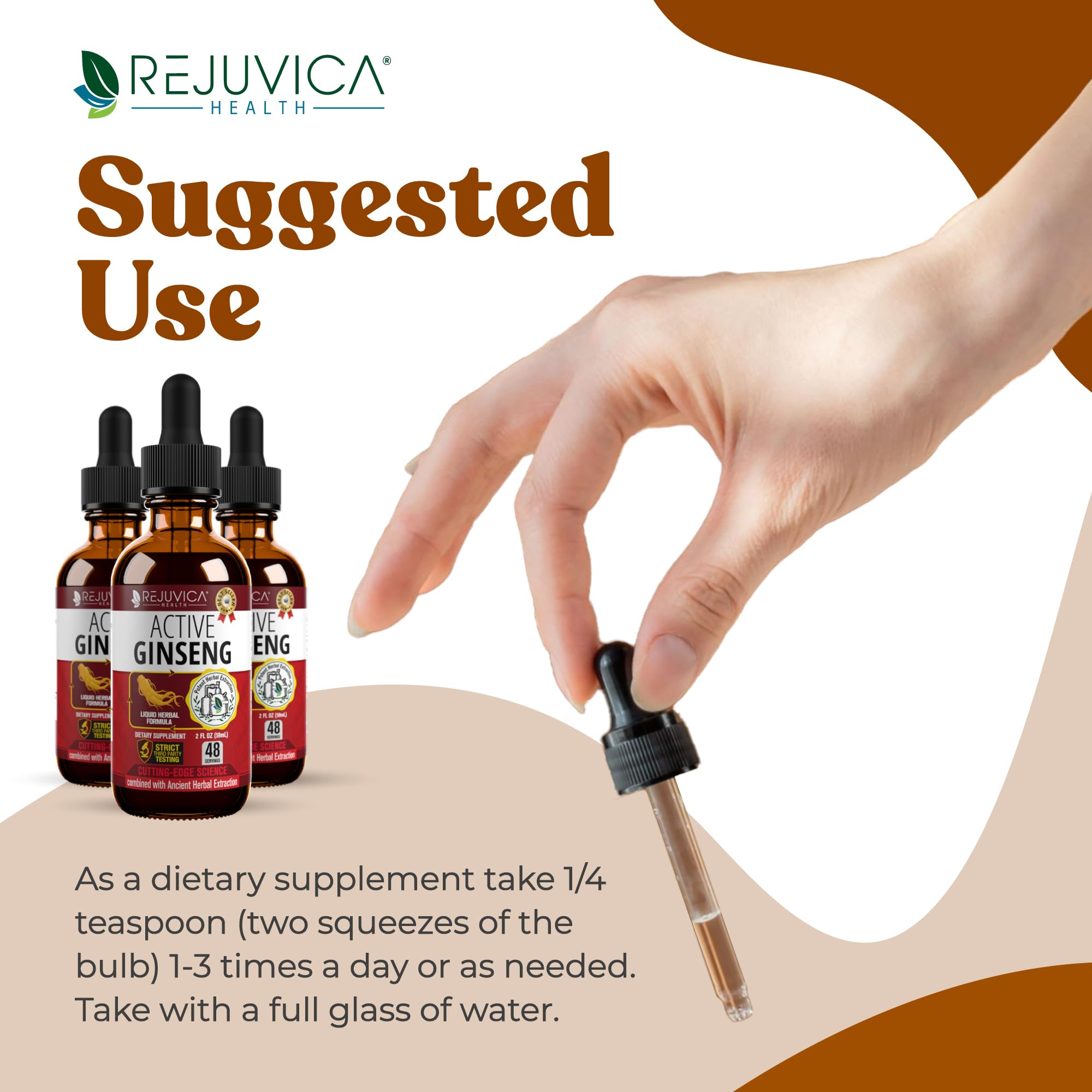 Rejuvica Active Ginseng: fórmula sin alcohol, uso suave.