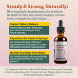 Ingredientes naturales destacados en Balanced Femme para apoyar el bienestar.