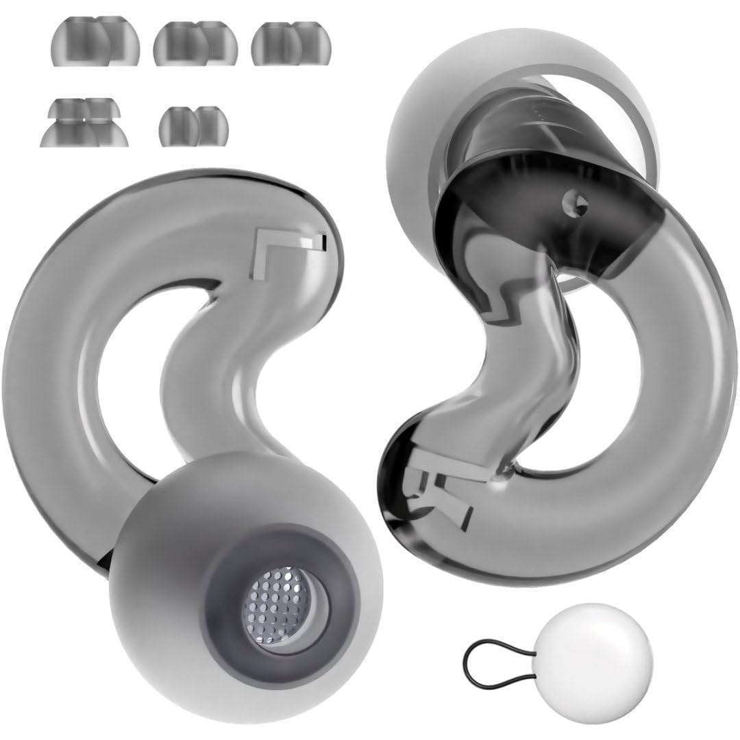 Tapones auditivos Relaxcharm discretos para conversaciones claras y menor ruido de fondo.