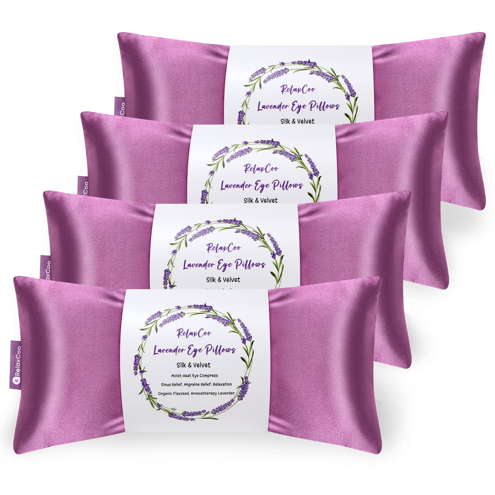 Almohada ocular RelaxCoo de lavanda para yoga y sueño, sensación calmante.