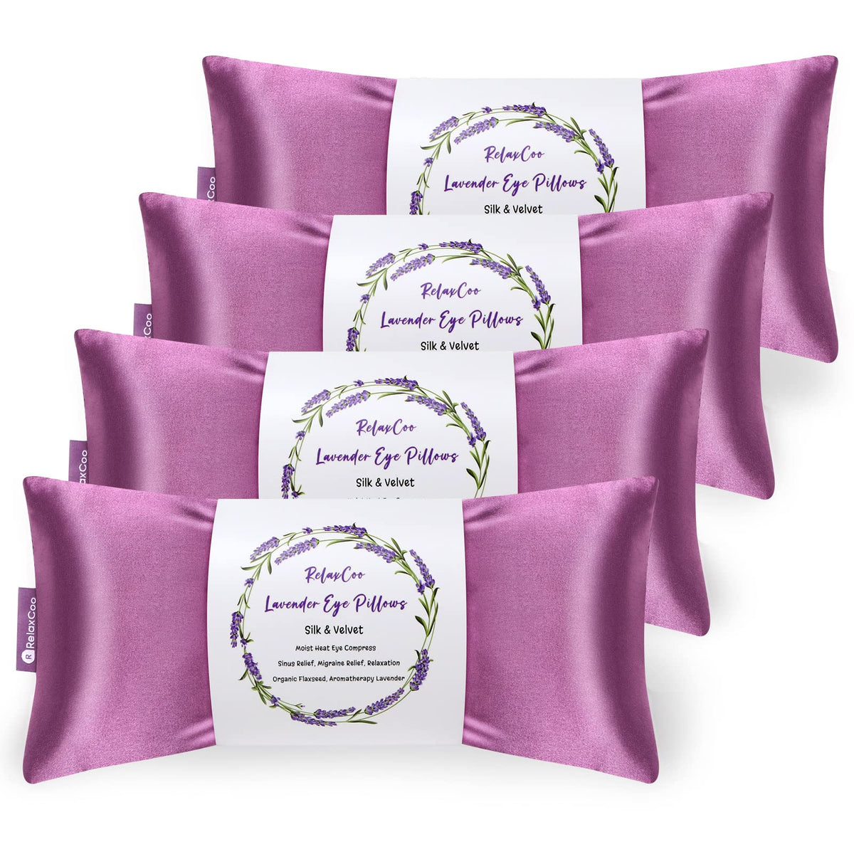 Almohada ocular RelaxCoo de lavanda para yoga y sueño, sensación calmante.