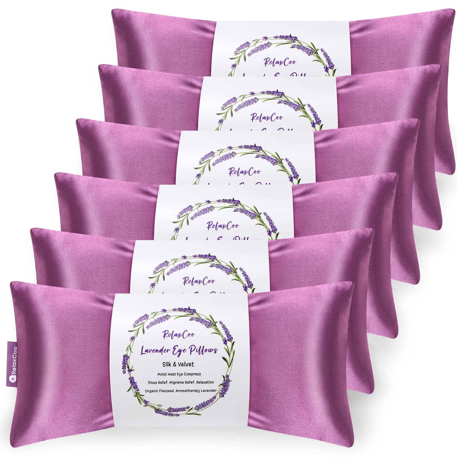 RelaxCoo almohada para ojos lavanda, ideal para relajación y aromaterapia suave.