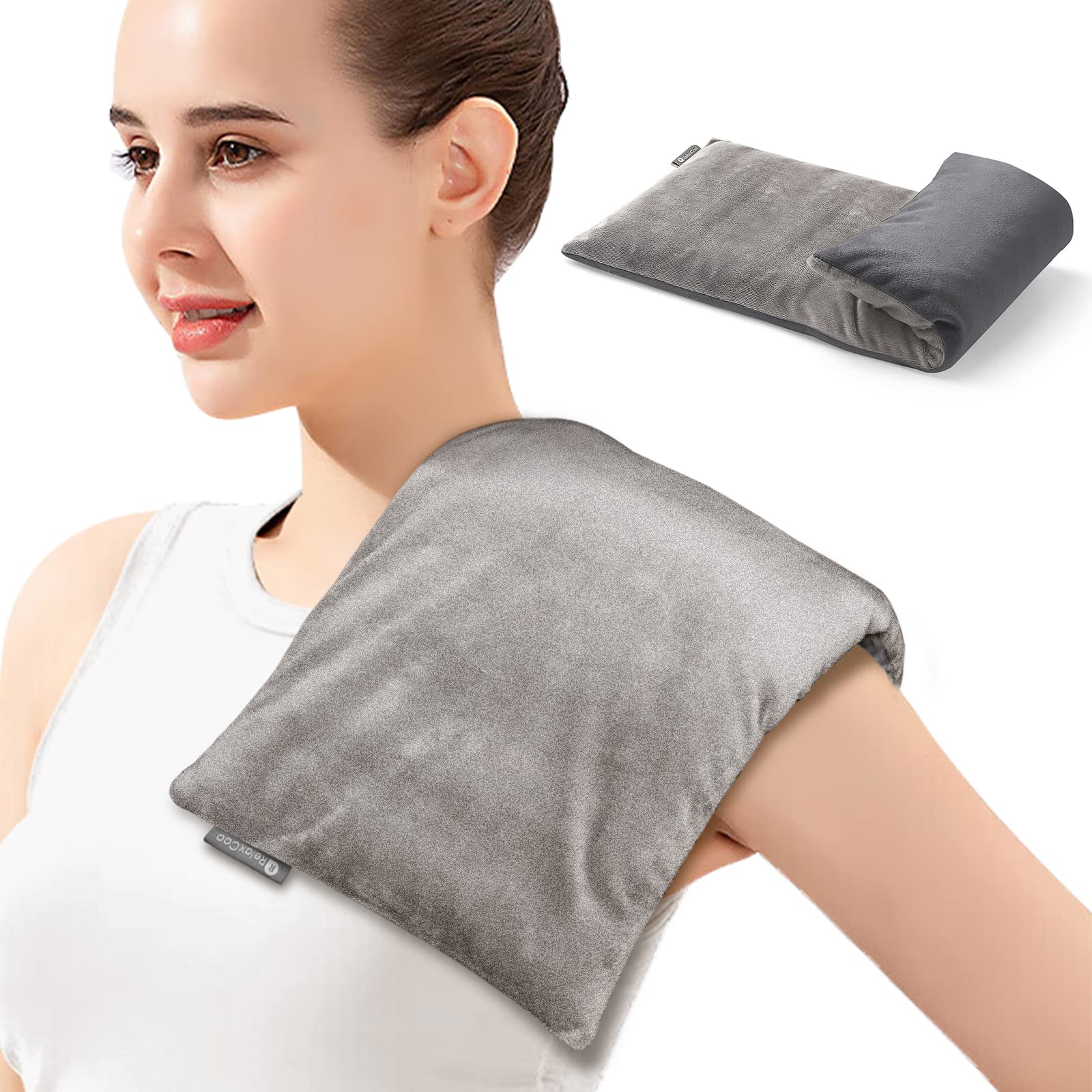 RelaxCoo almohadilla de calor, vista frontal, calor suave para cuello.