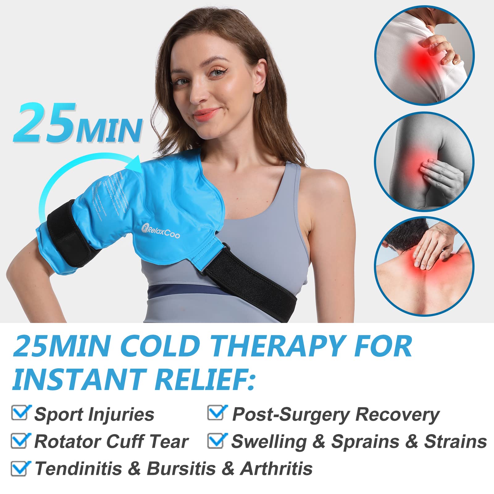 RelaxCoo doble tejido frío para hombro ofrece consuelo suave