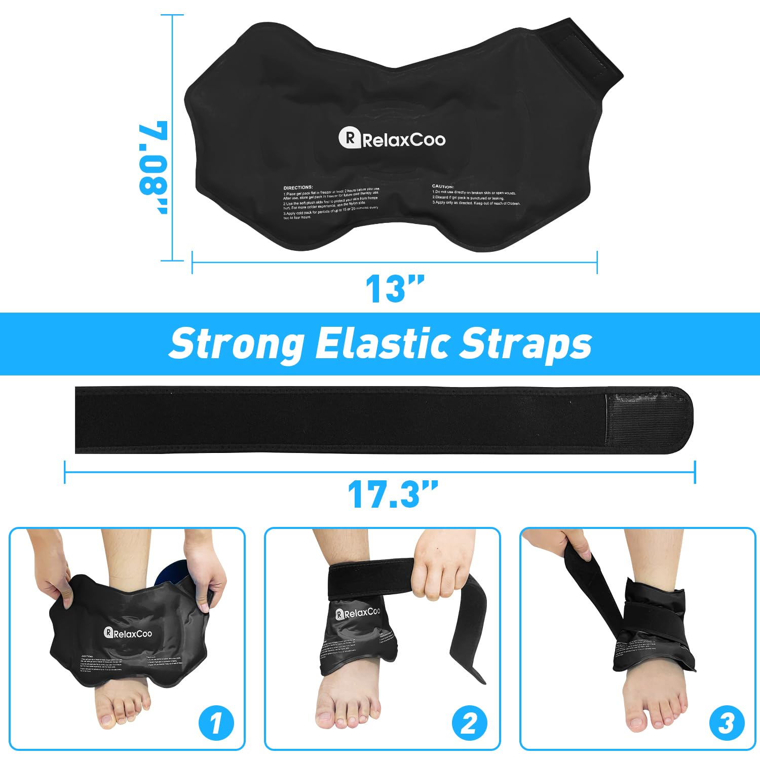 RelaxCoo tobillo uso flexible: sirve sentado, acostado o de pie.
