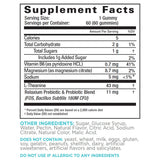 Relaxium Calm Gummies etiqueta detallada, sabor limón natural para gusto agradable.