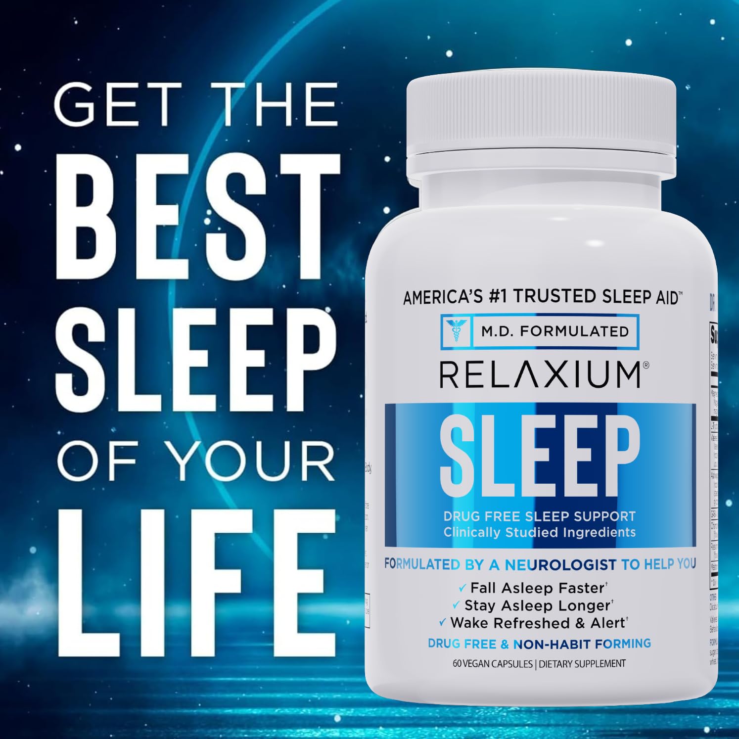 Relaxium Sleep: tomando una cápsula en la noche para inicio de sueño suave