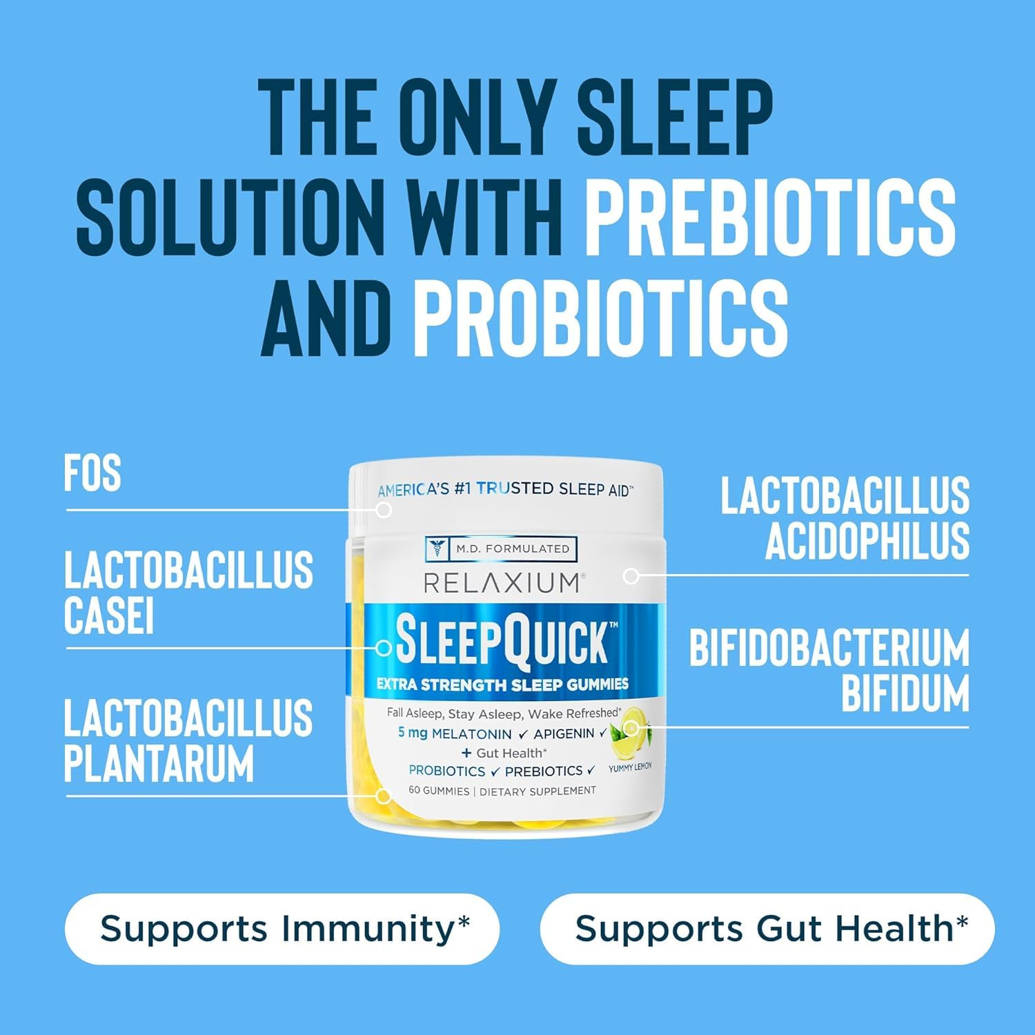 Rel a xium SleepQuick Gomitas, prebióticos y probióticos para una microbiota equilibrada