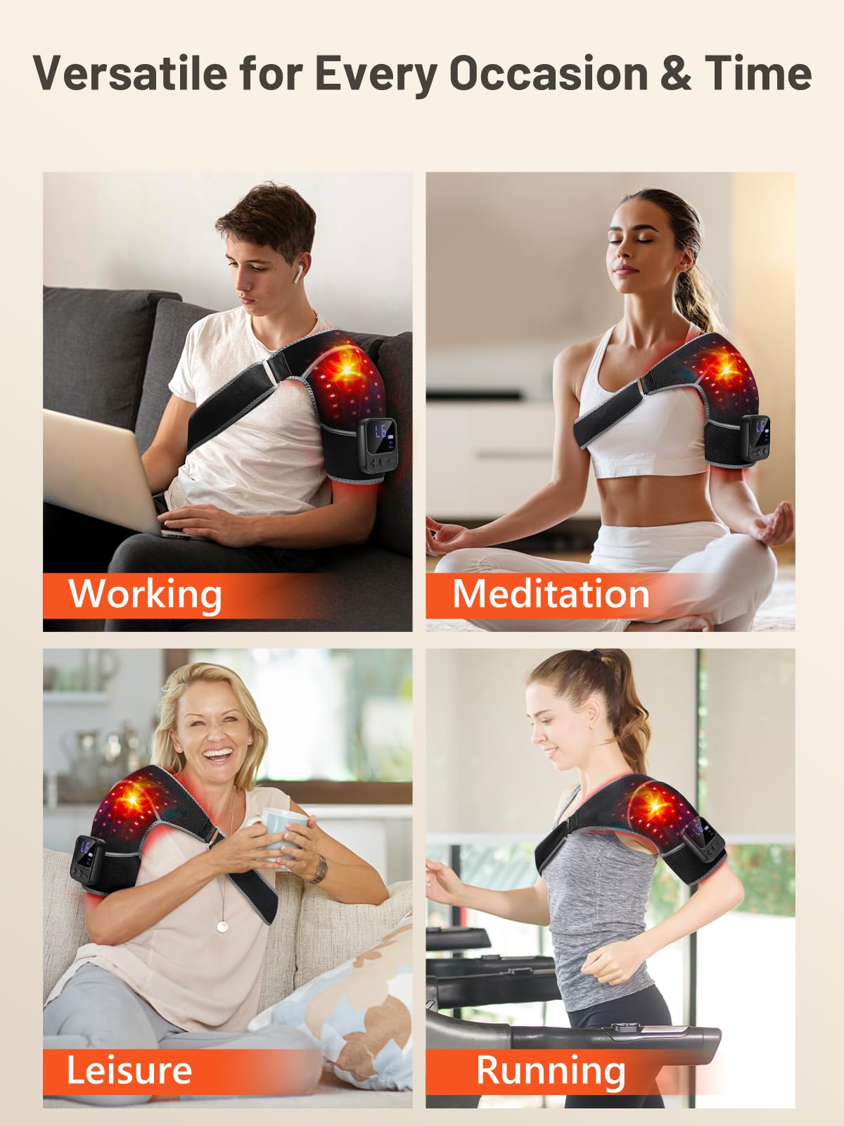 RELEXNOW diseño ergonómico que se adapta al contorno del hombro.