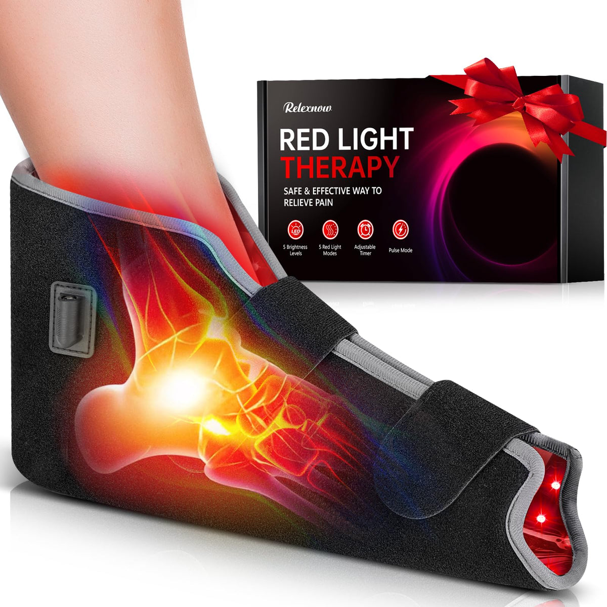 RELEXNOW envuelta para pie con luz roja para relajación suave