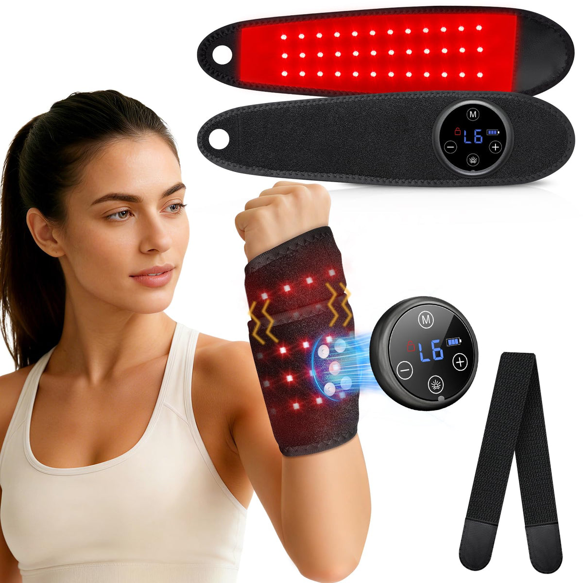 RELEXNOW luz roja infrarroja para muñeca, para aliviar fatiga y mejorar circulación.