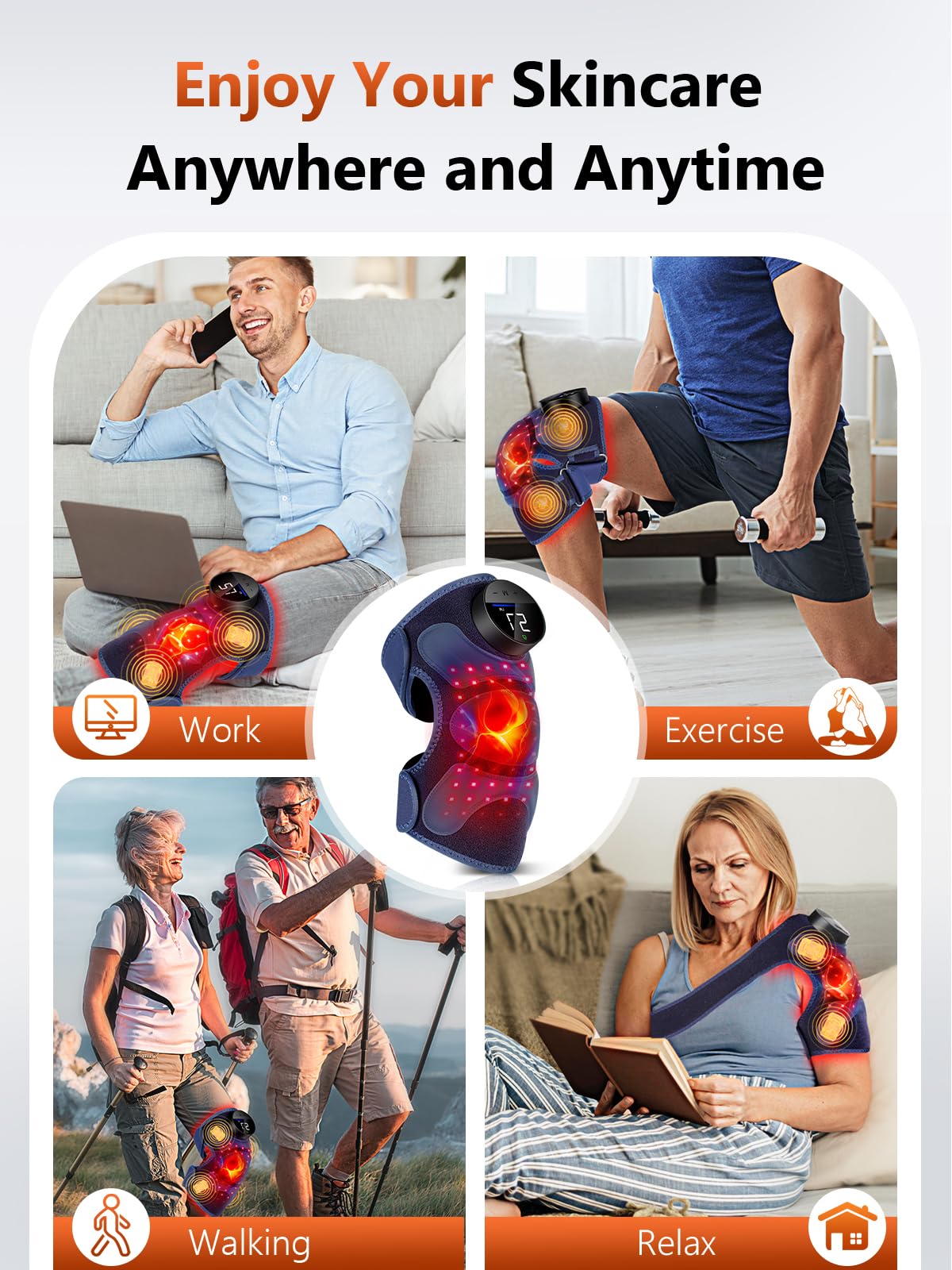 Rodillera RELEXNOW ligero y ergonómico para uso cómodo durante el día.