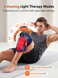 Rodillera RELEXNOW con luz infrarroja 850nm para recuperación muscular profunda.
