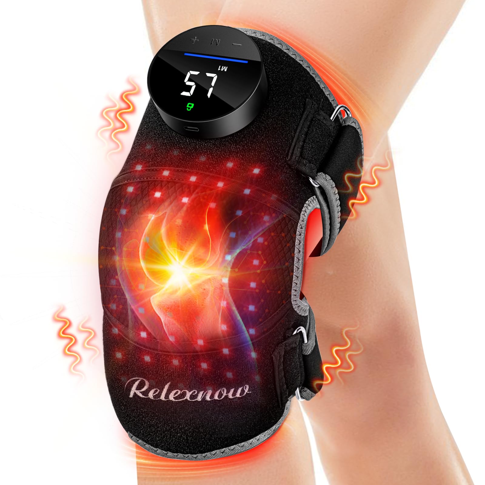 RELEXNOW rodillera-masaje-vibracion: relajación de tensiones en la rodilla en casa.