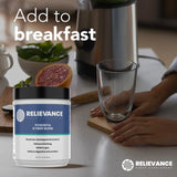 Relievance Fibra ingredientes-clave enfatizando prebióticos beneficiosos.
